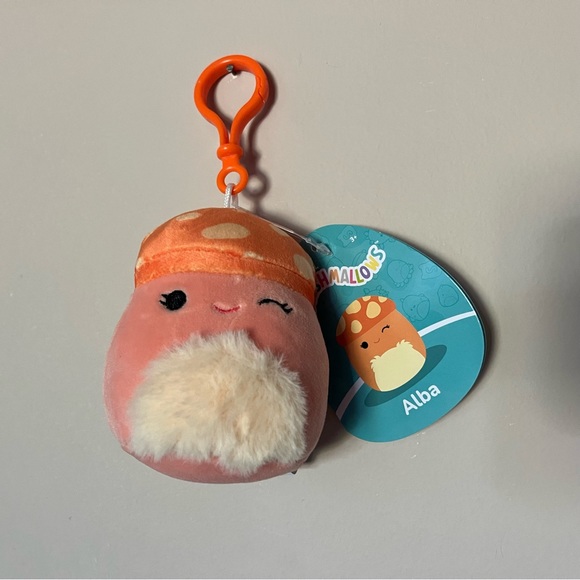 Squishmallows Other - NWT 3.5” Alba the Mushroom Squishmallow Clip
